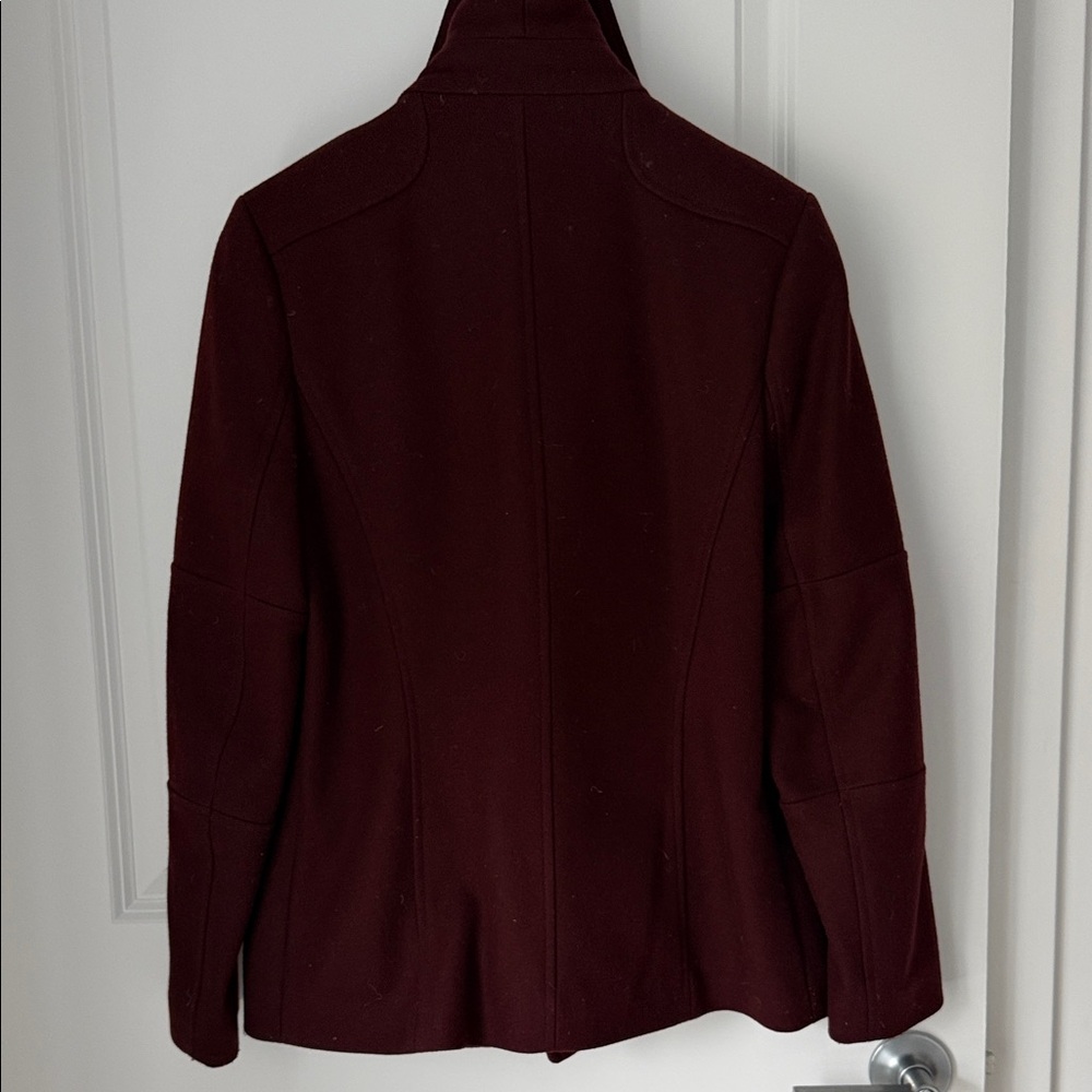 Reiss Women's Deep Burgundy Pea Coat - Picture 3 of 3